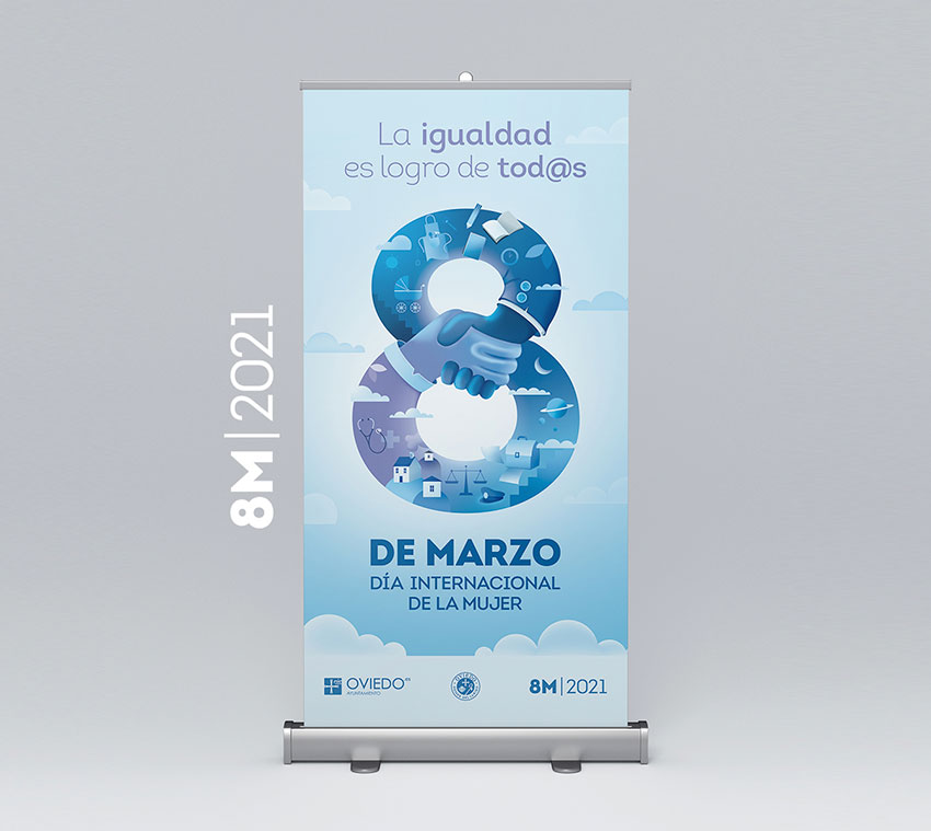 carteleria del 8M de Oviedo 2021