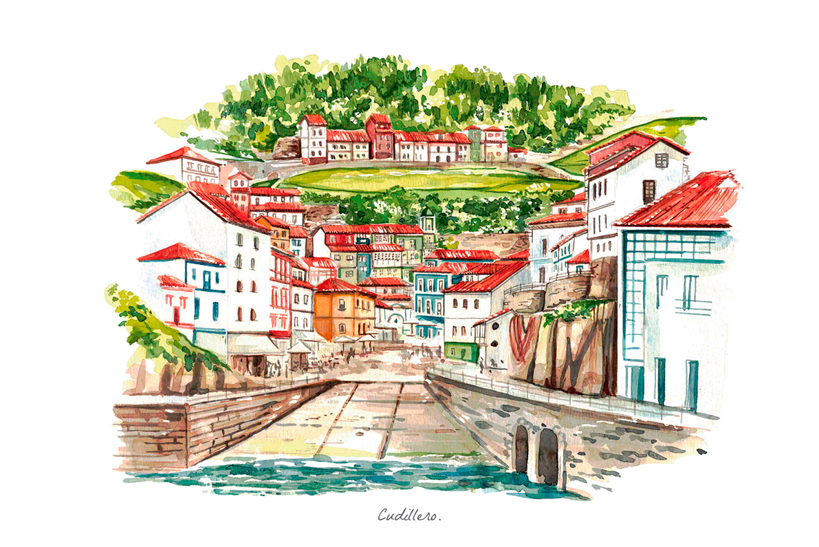 Acuarela de Asturias