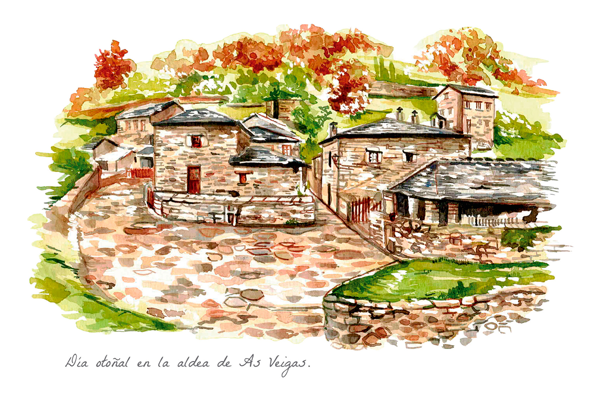 Acuarela de Asturias