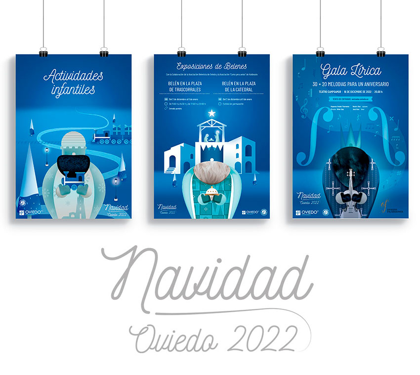 carteleria de Navidad Oviedo 2022