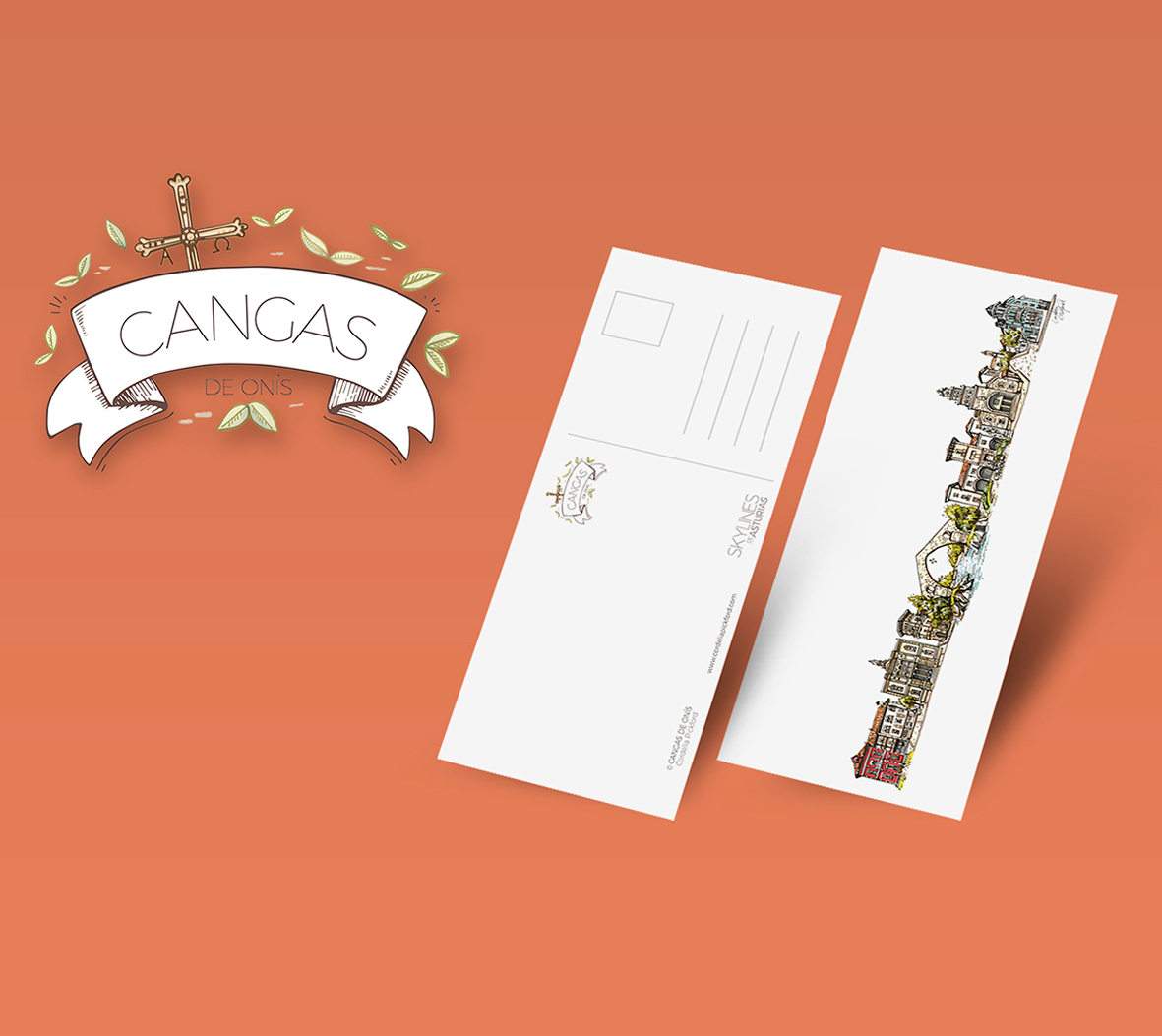 Ilustraciones de skylines de Asturias