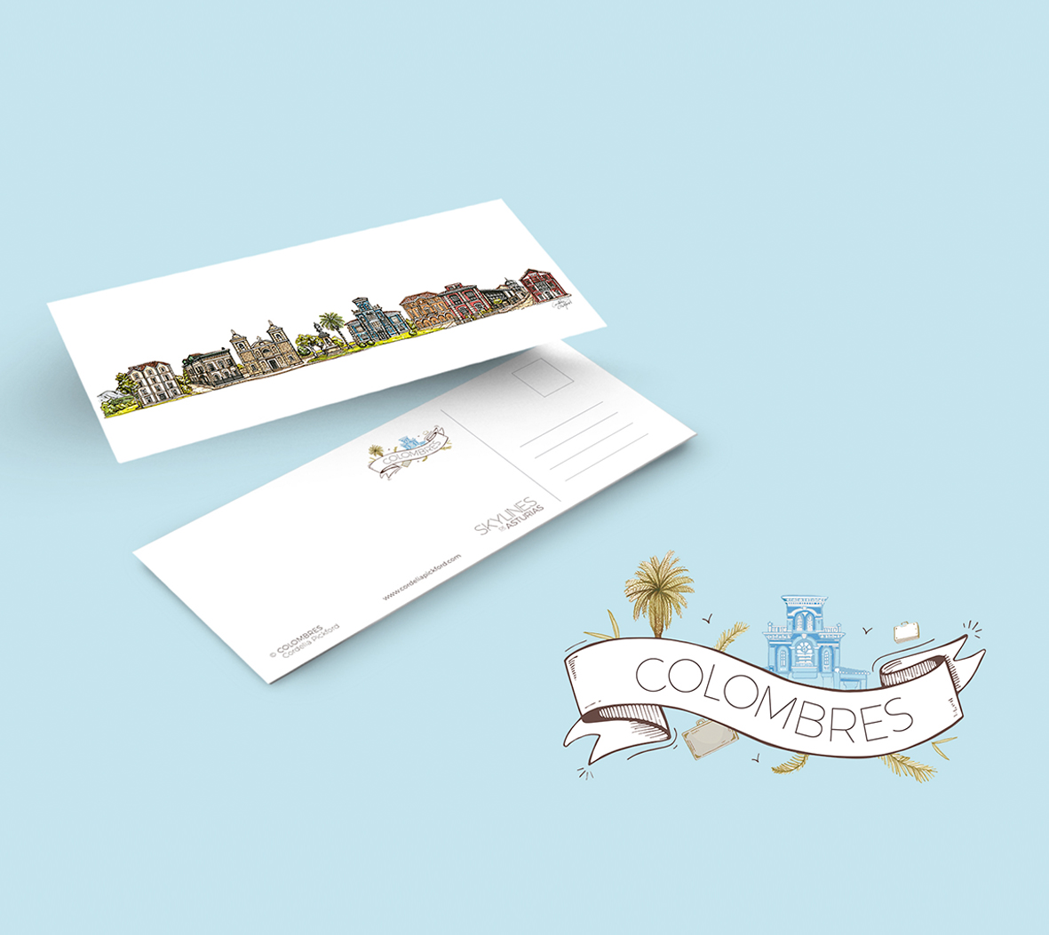 Ilustraciones de skylines de Asturias