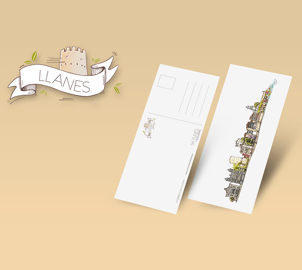 Ilustraciones de skylines de Asturias