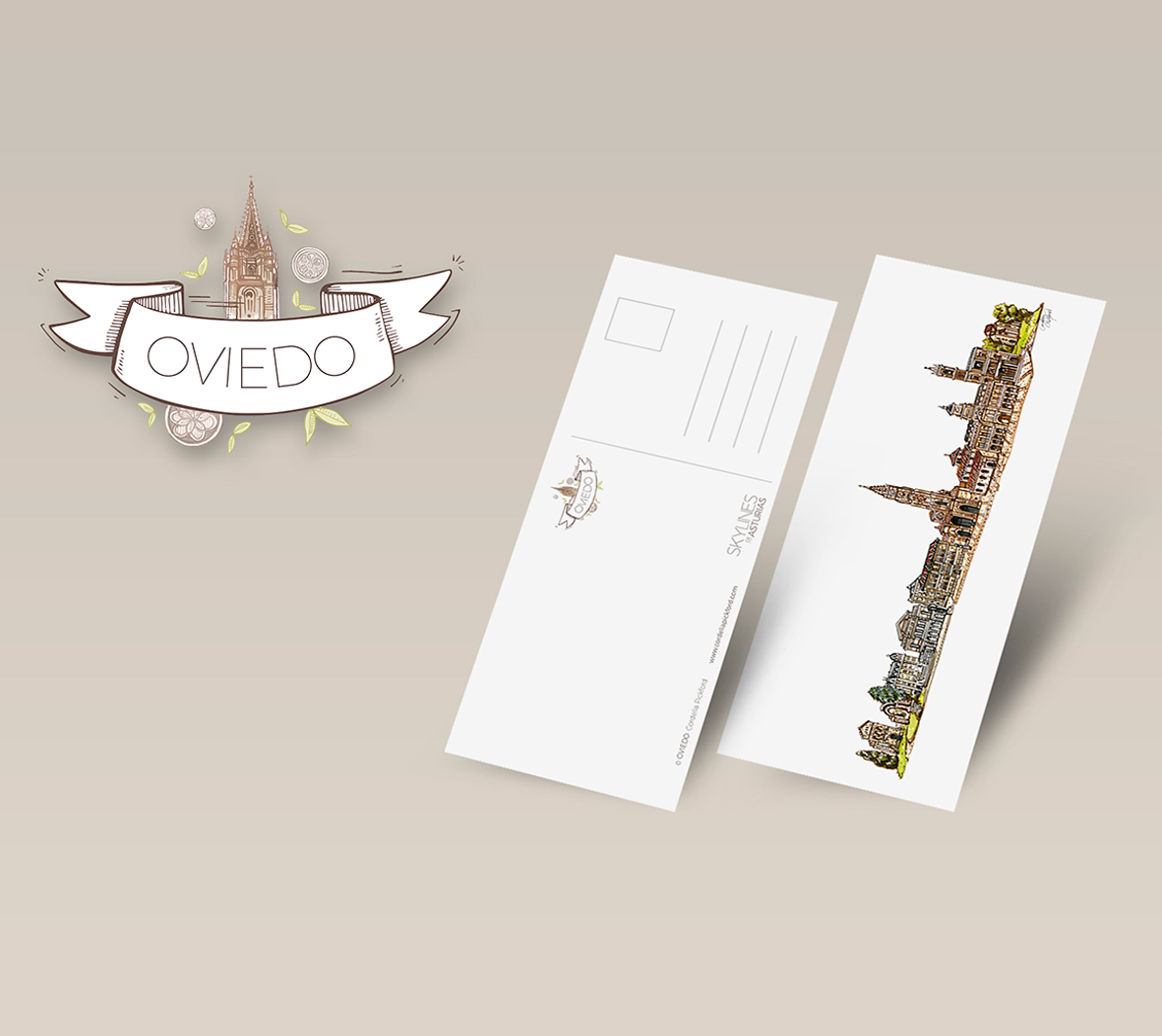 Ilustraciones de skylines de Asturias