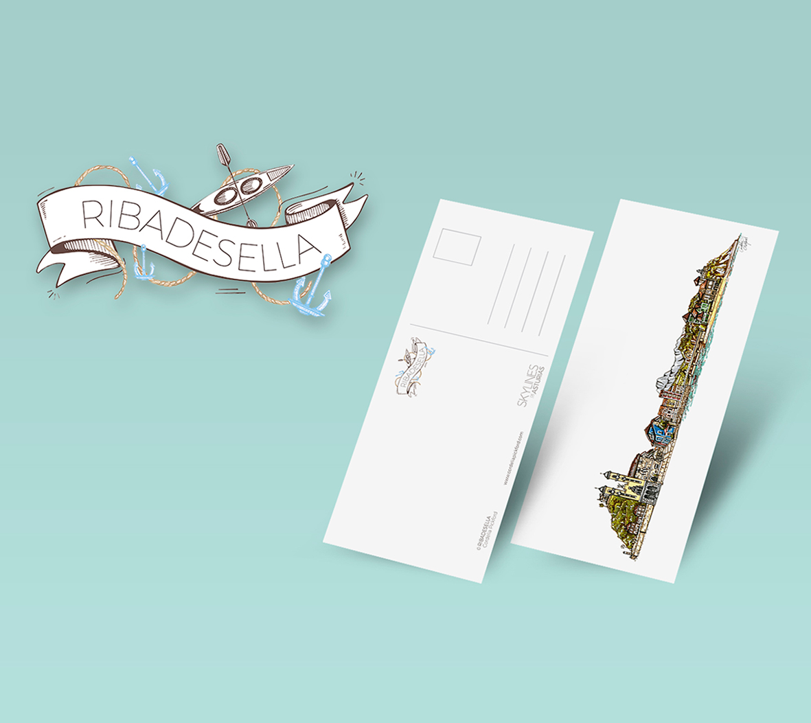 Ilustraciones de skylines de Asturias