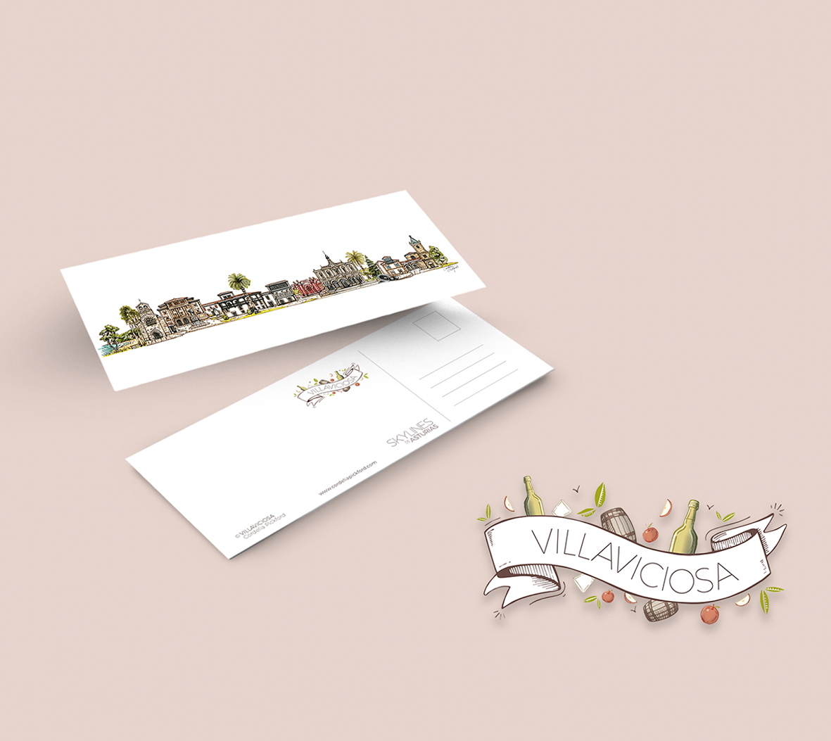 Ilustraciones de skylines de Asturias